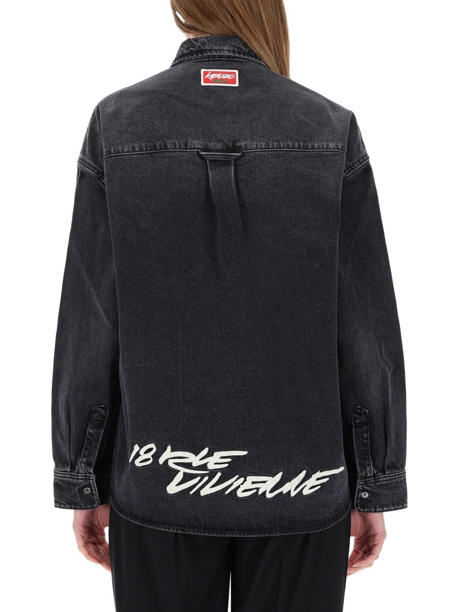 Kenzo Kenzo - "WORKWEAR" SHIRT WITH KENZO X FUTURA 2000 EMBROIDERY