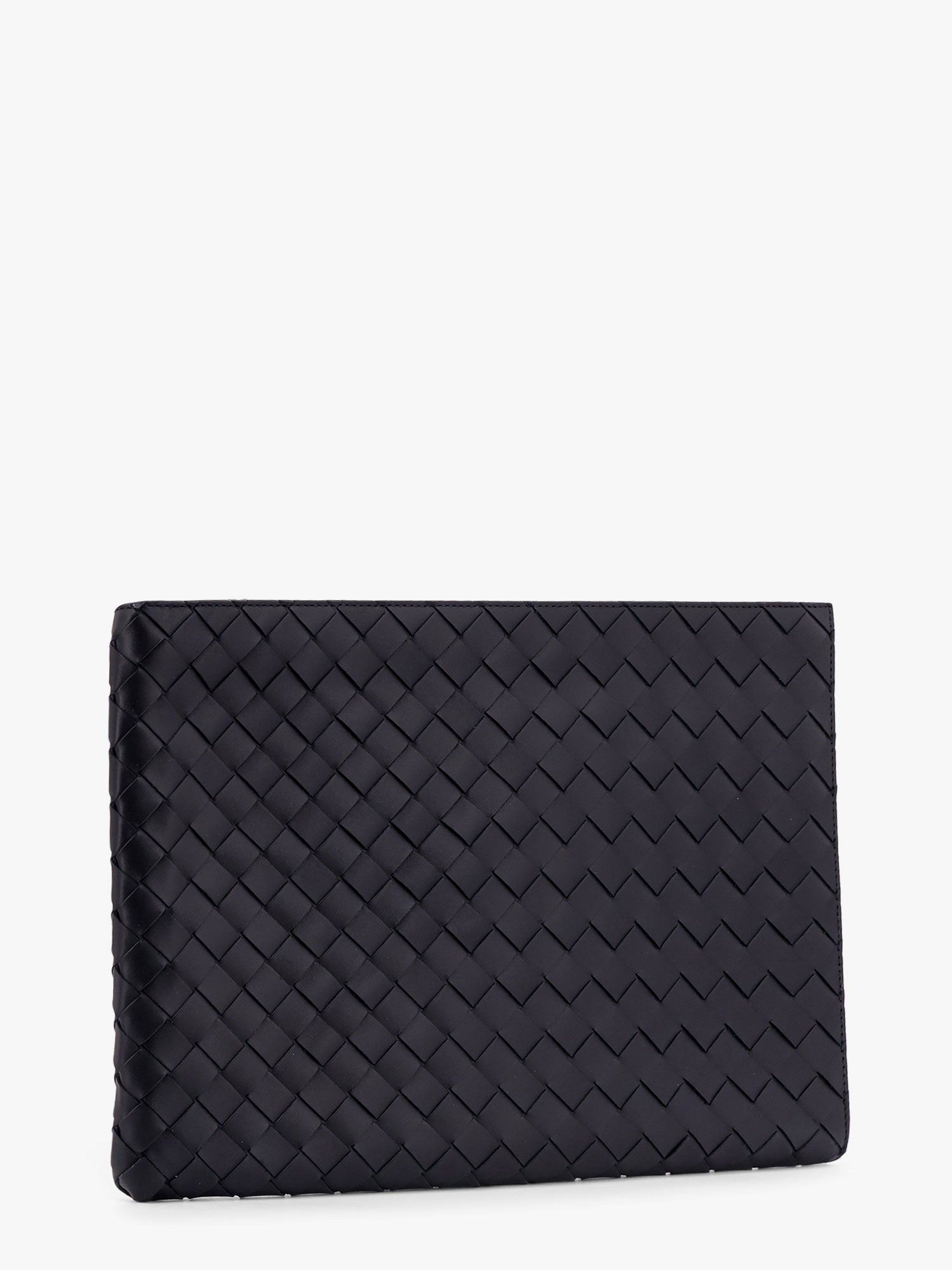 Woven leather pochette