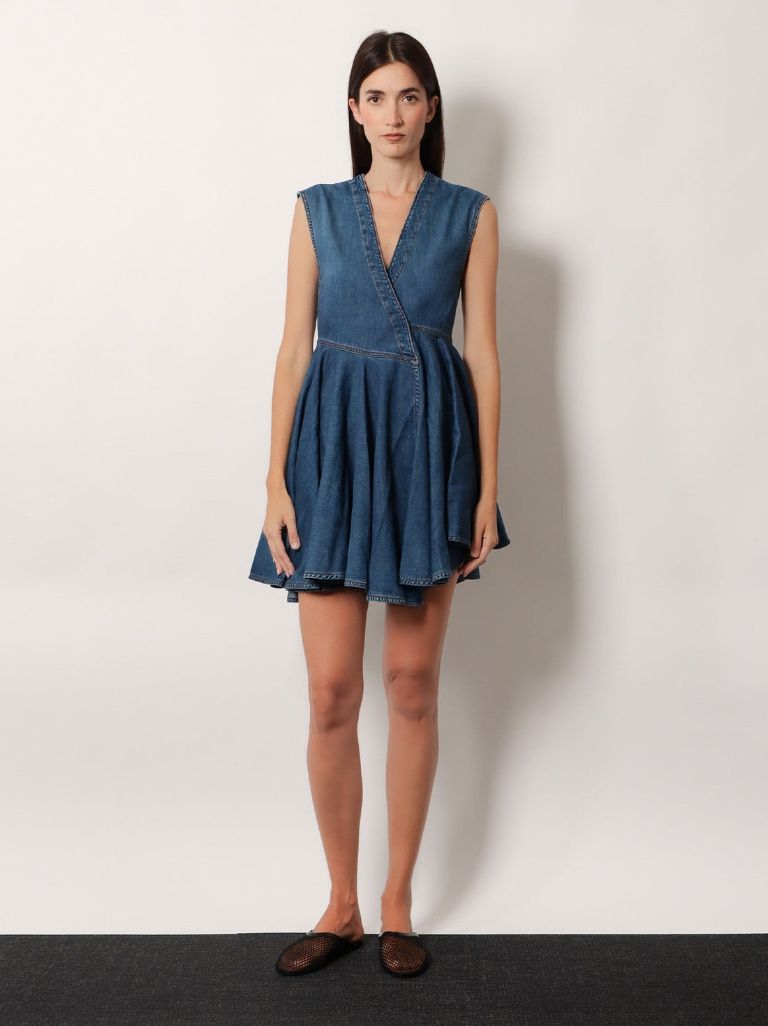 ALAIA - Wrap denim dress wrap-denim-dress_312d9bda-28d6-4985-8390-6ae2f6a8a77f