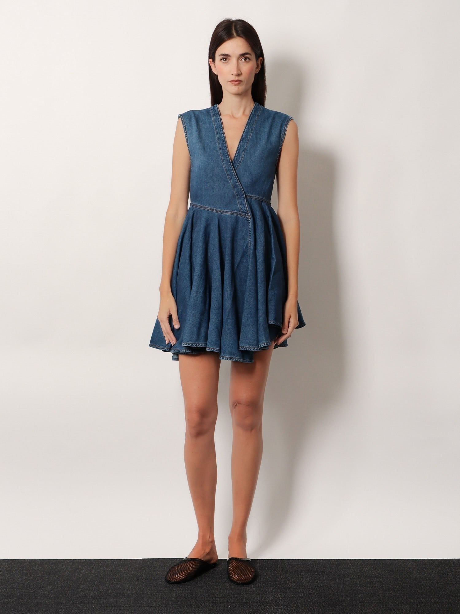 ALAIA - Wrap denim dress