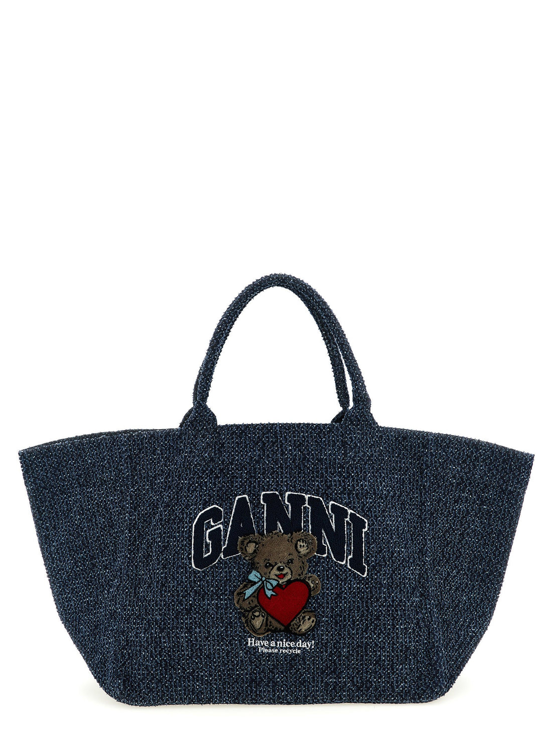 GANNI - 'XXL Bear' shopping bag Blue U