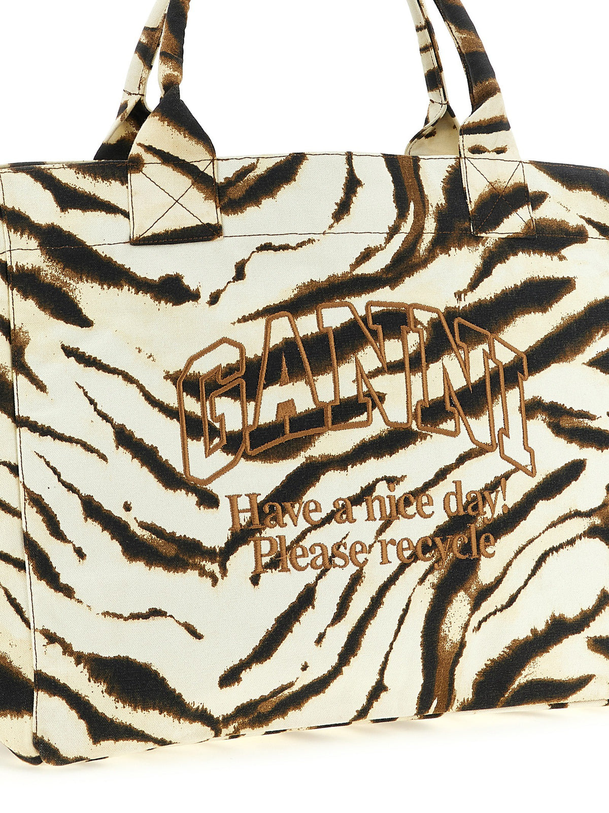 GANNI - 'XXL Zebra' shopping bag