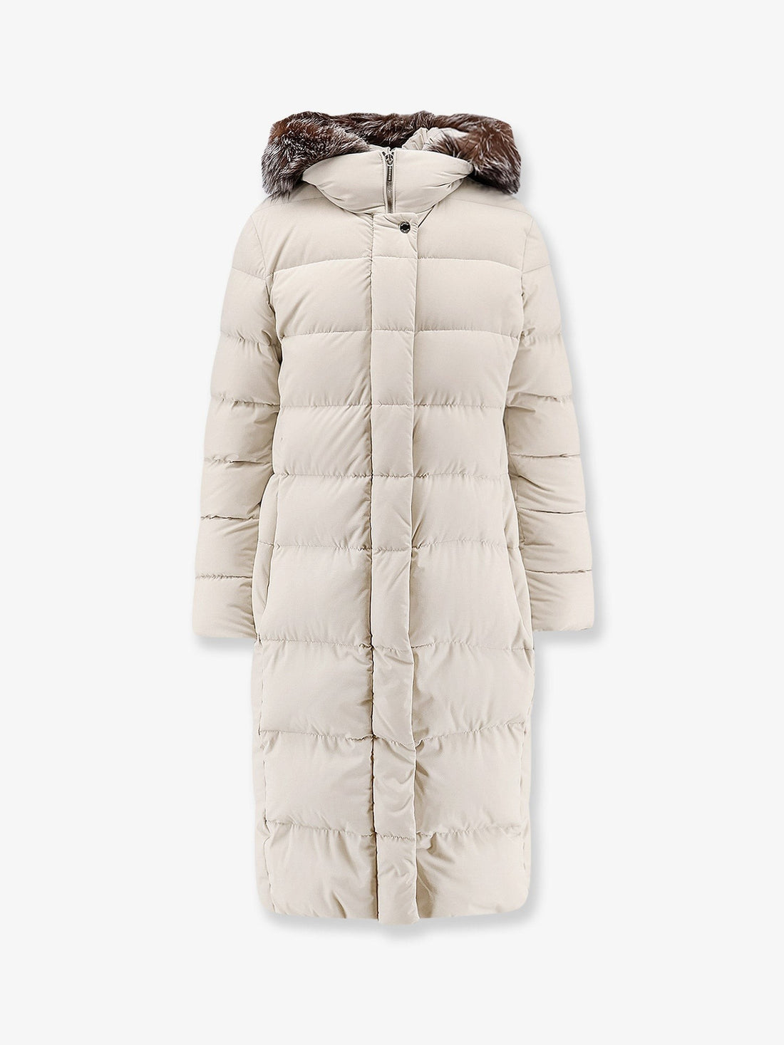 Moorer - Zagar-Kn water-repellent stretch fabric long down coat Ivory