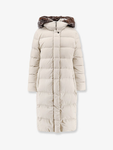 Moorer - Zagar-Kn water-repellent stretch fabric long down coat Ivory