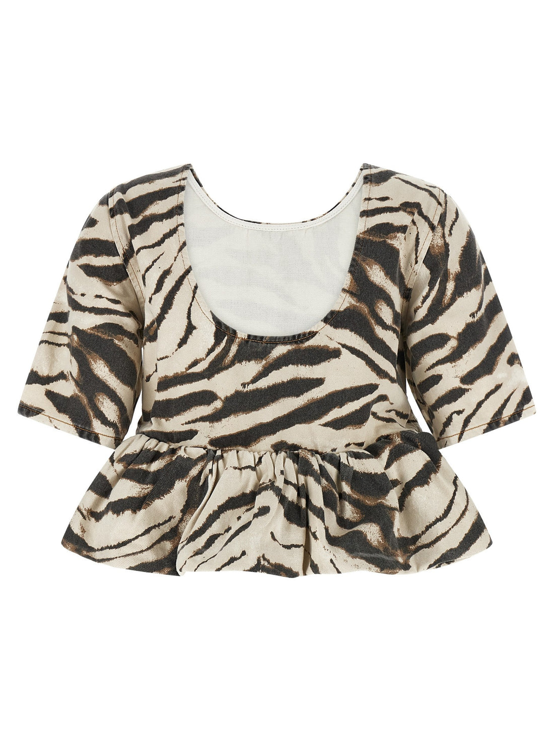 GANNI - 'Zebra Denim' top MULTICOLOR