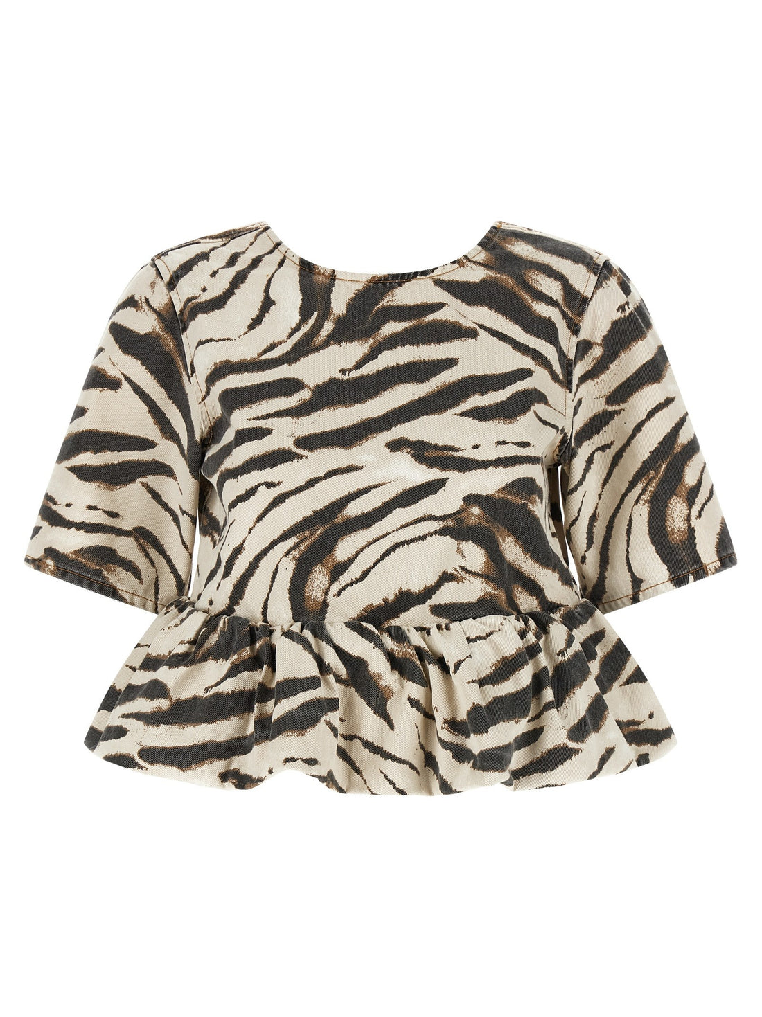 GANNI - 'Zebra Denim' top MULTICOLOR