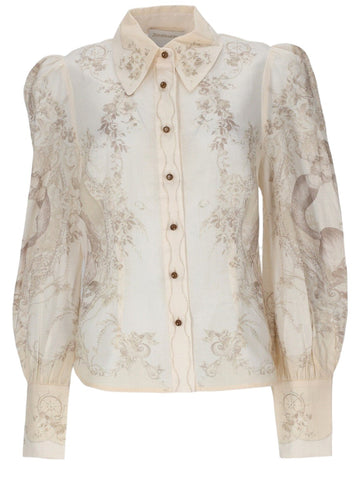 ZIMMERMANN - Printed Shirt - Ivory zimmermann-printed-shirt-ivory-front-jpg