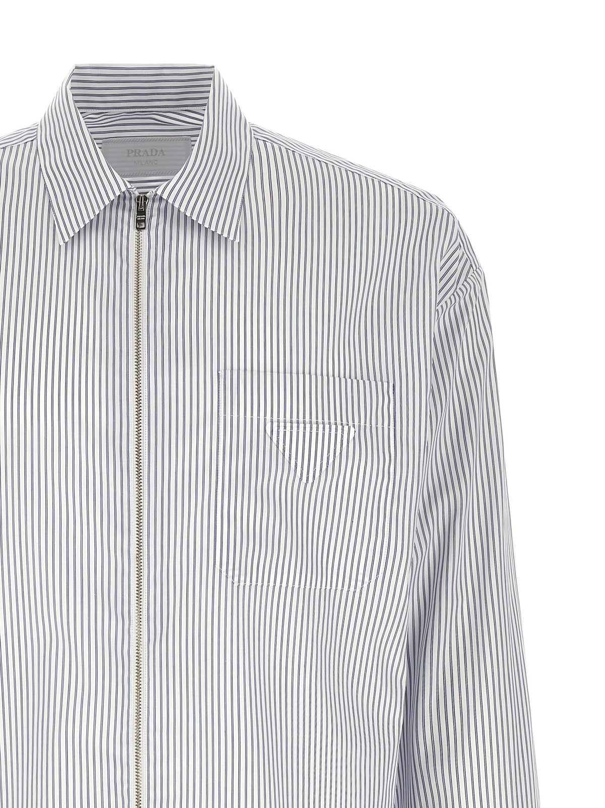 PRADA - Zip striped shirt