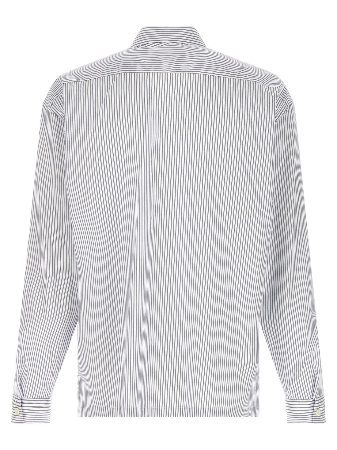 PRADA - Zip striped shirt Blue XL