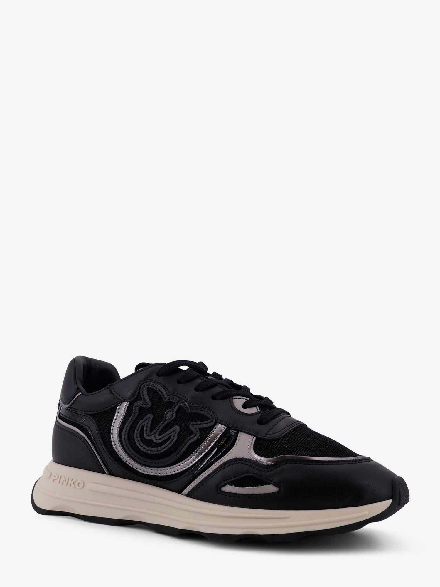 Pinko - Zoe leather sneakers with mesh inserts zoe-leather-sneakers-with-mesh-inserts_b8902b02-044b-4a6d-aa56-a1c21112cf55